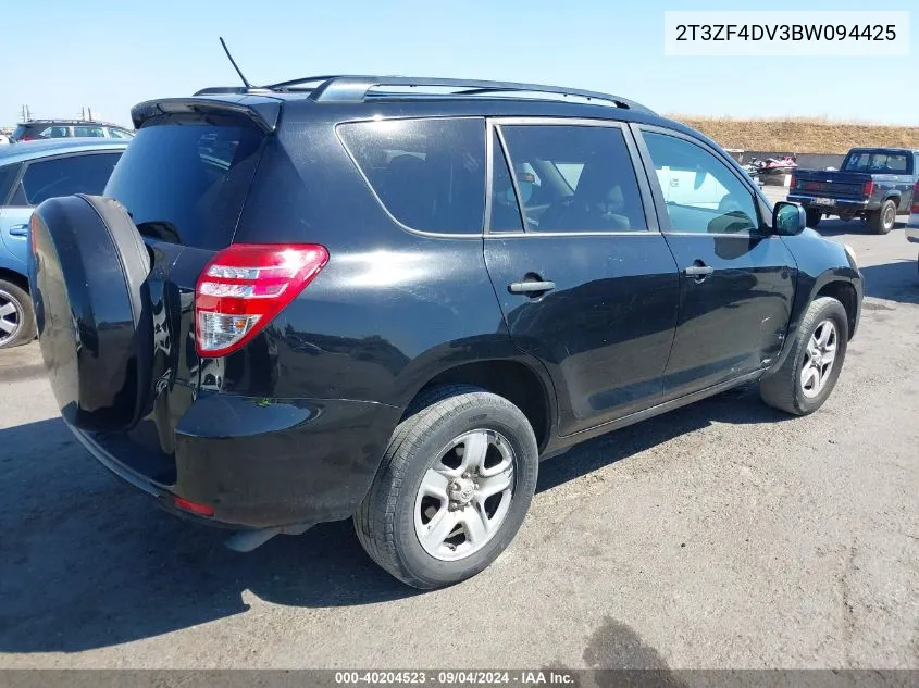 2011 Toyota Rav4 VIN: 2T3ZF4DV3BW094425 Lot: 40204523