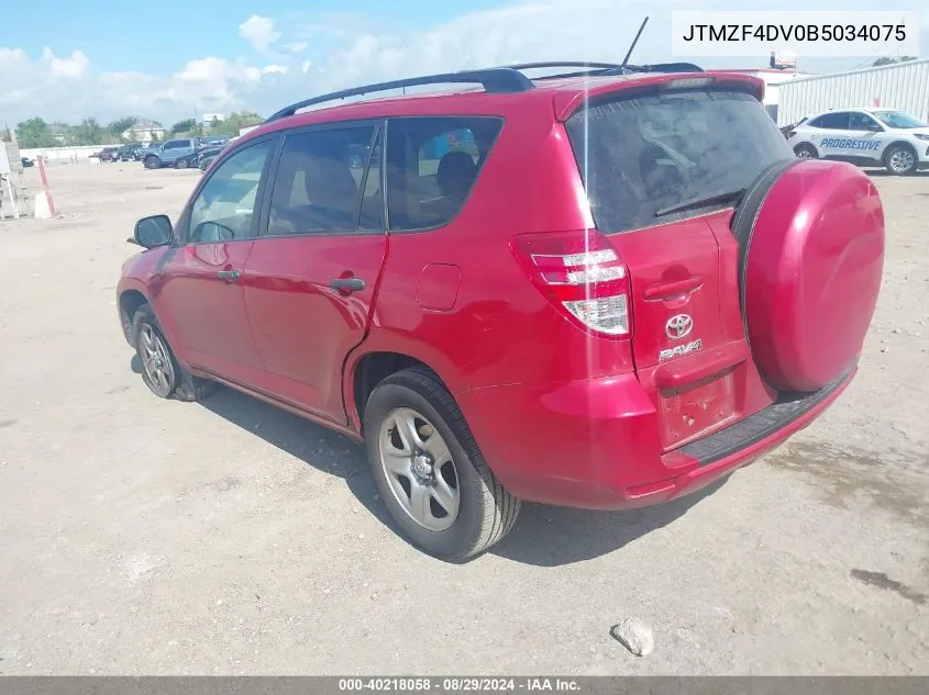 2011 Toyota Rav4 VIN: JTMZF4DV0B5034075 Lot: 40218058