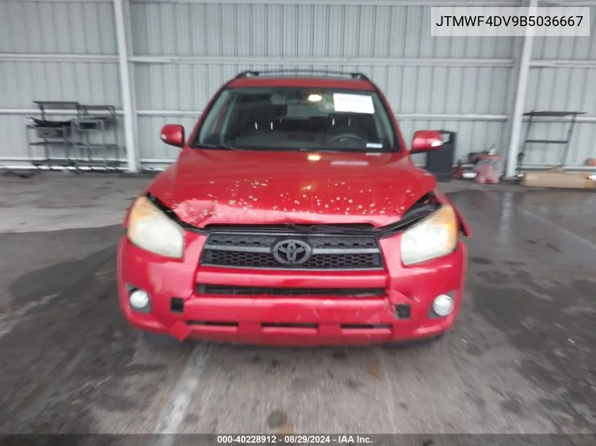 2011 Toyota Rav4 Sport VIN: JTMWF4DV9B5036667 Lot: 40228912