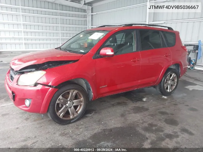 2011 Toyota Rav4 Sport VIN: JTMWF4DV9B5036667 Lot: 40228912