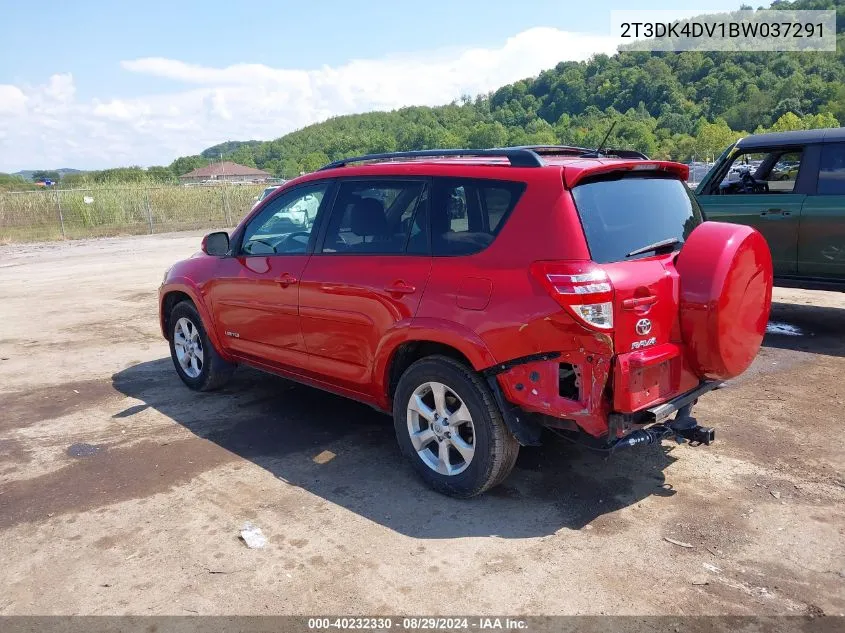 2T3DK4DV1BW037291 2011 Toyota Rav4 Limited V6