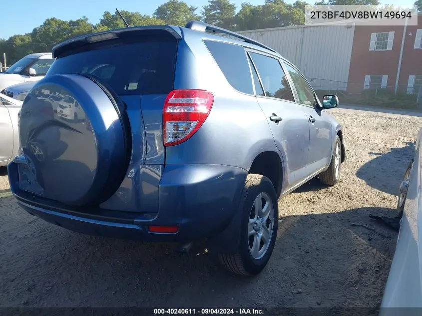 2011 Toyota Rav4 VIN: 2T3BF4DV8BW149694 Lot: 40240611