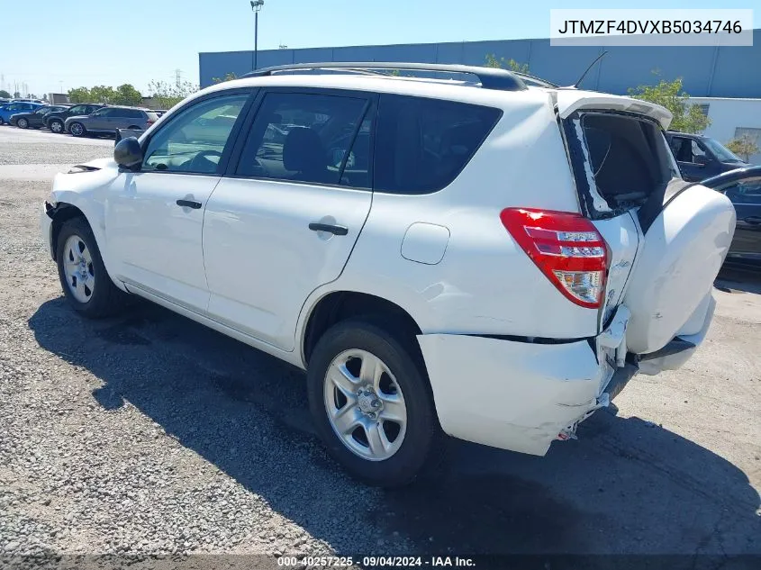 2011 Toyota Rav4 Base (A4) VIN: JTMZF4DVXB5034746 Lot: 40257225