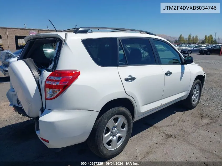 2011 Toyota Rav4 Base (A4) VIN: JTMZF4DVXB5034746 Lot: 40257225