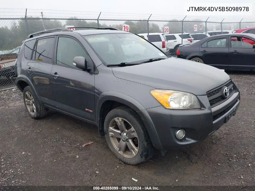 2011 Toyota Rav4 Sport VIN: JTMRK4DV5B5098978 Lot: 40285099