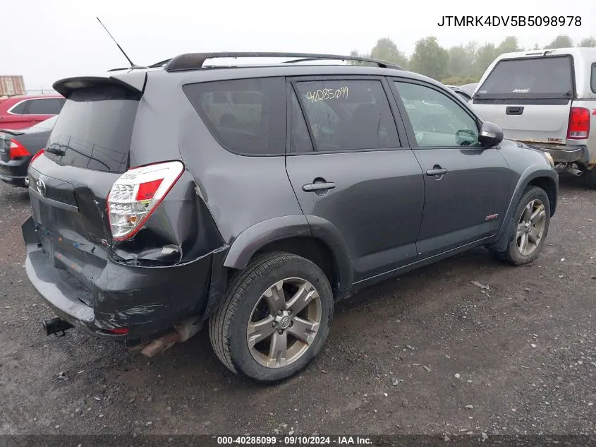 JTMRK4DV5B5098978 2011 Toyota Rav4 Sport