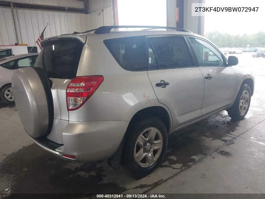 2011 Toyota Rav4 Base (A4) VIN: 2T3KF4DV9BW072947 Lot: 40312841