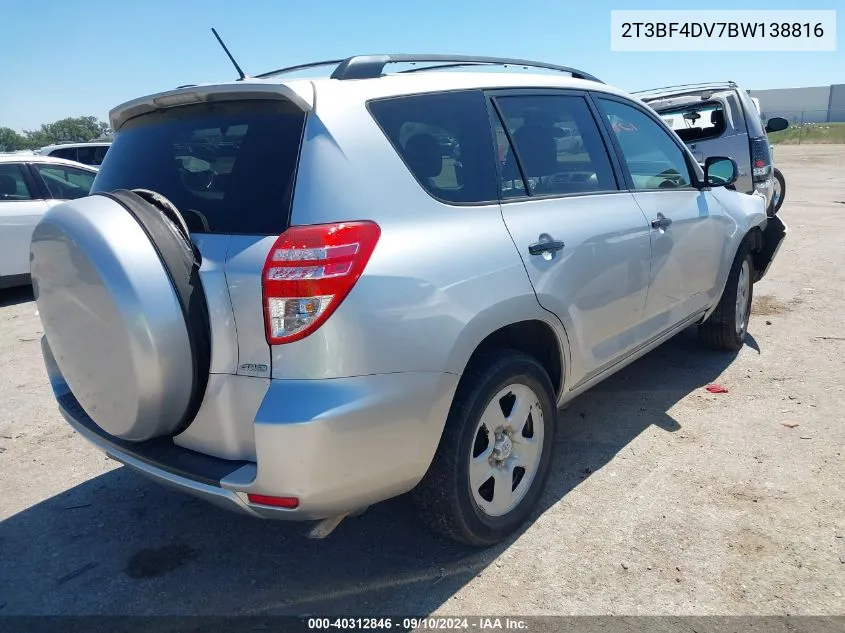 2011 Toyota Rav4 VIN: 2T3BF4DV7BW138816 Lot: 40312846