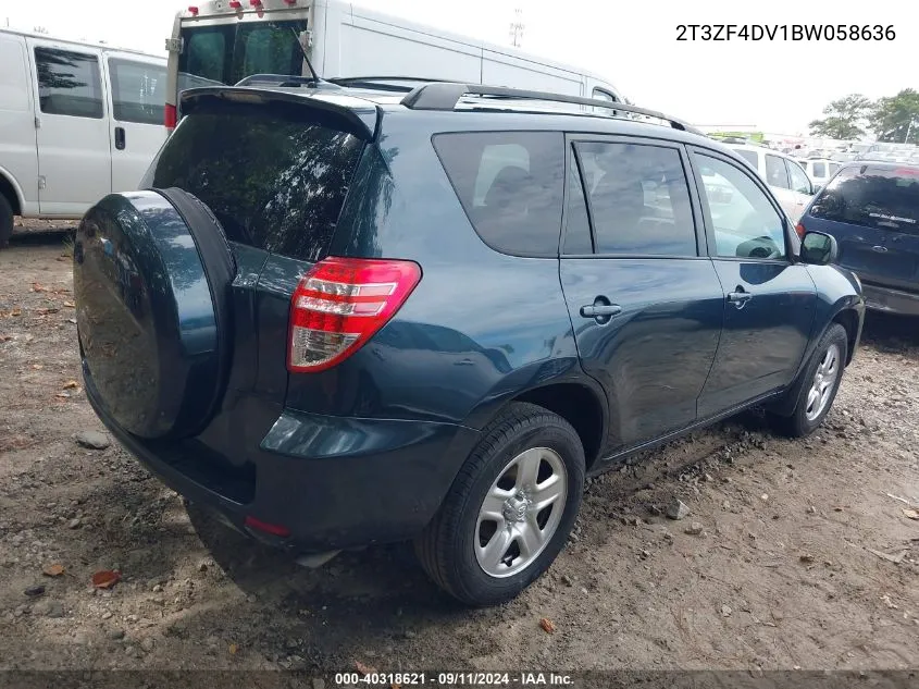 2011 Toyota Rav4 VIN: 2T3ZF4DV1BW058636 Lot: 40318621