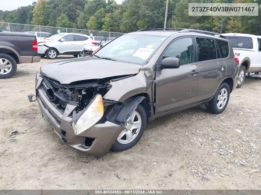 2011 Toyota Rav4 Base (A4) VIN: 2T3ZF4DV3BW071467 Lot: 40334883