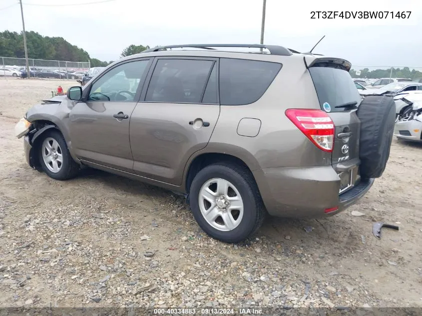 2011 Toyota Rav4 Base (A4) VIN: 2T3ZF4DV3BW071467 Lot: 40334883