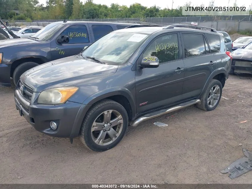 2011 Toyota Rav4 Sport VIN: JTMRK4DV2B5101092 Lot: 40343072