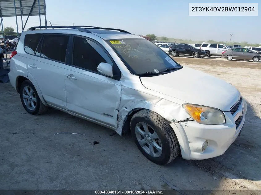 2011 Toyota Rav4 Limited VIN: 2T3YK4DV2BW012904 Lot: 40348161