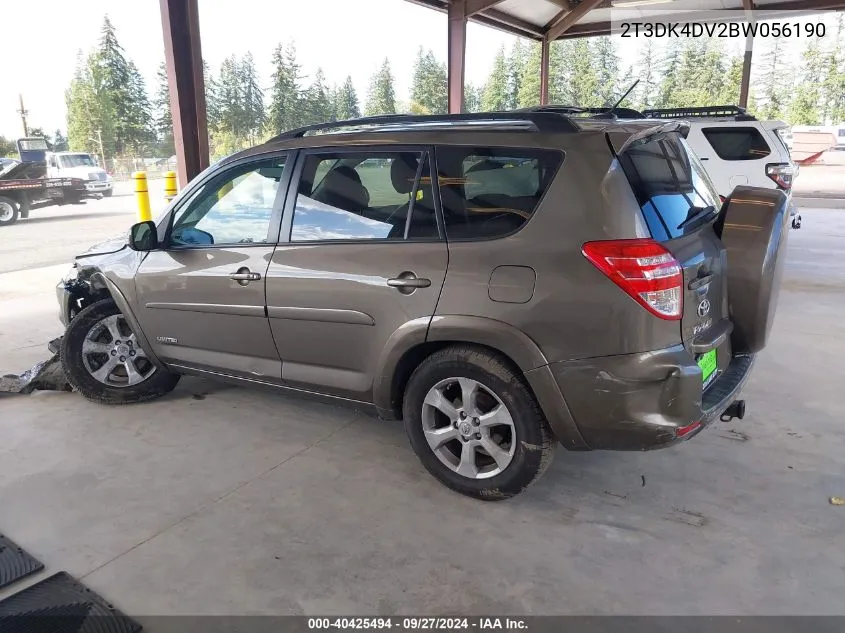 2011 Toyota Rav4 Limited V6 VIN: 2T3DK4DV2BW056190 Lot: 40425494