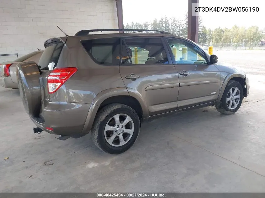 2011 Toyota Rav4 Limited V6 VIN: 2T3DK4DV2BW056190 Lot: 40425494