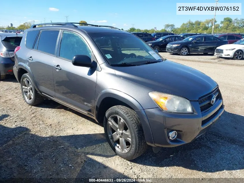 2011 Toyota Rav4 Sport VIN: 2T3WF4DVXBW076152 Lot: 40446633