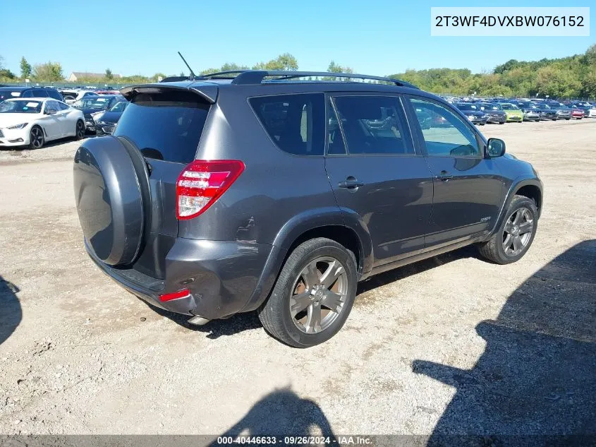 2011 Toyota Rav4 Sport VIN: 2T3WF4DVXBW076152 Lot: 40446633