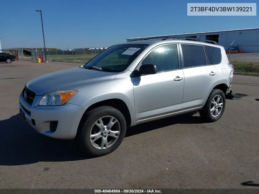 2011 Toyota Rav4 VIN: 2T3BF4DV3BW139221 Lot: 40464984