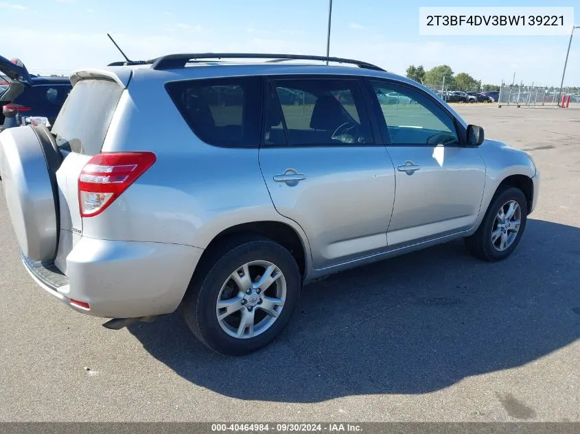 2011 Toyota Rav4 VIN: 2T3BF4DV3BW139221 Lot: 40464984