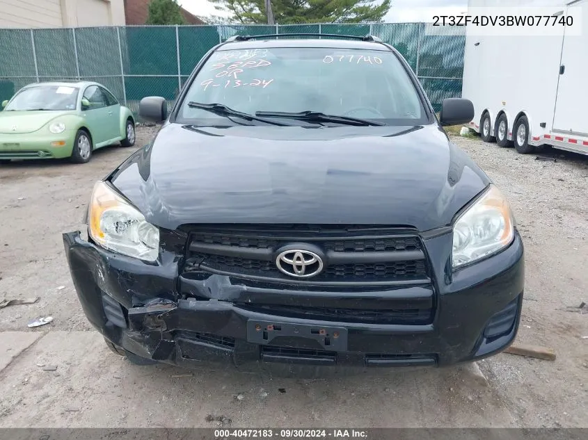 2011 Toyota Rav4 VIN: 2T3ZF4DV3BW077740 Lot: 40472183