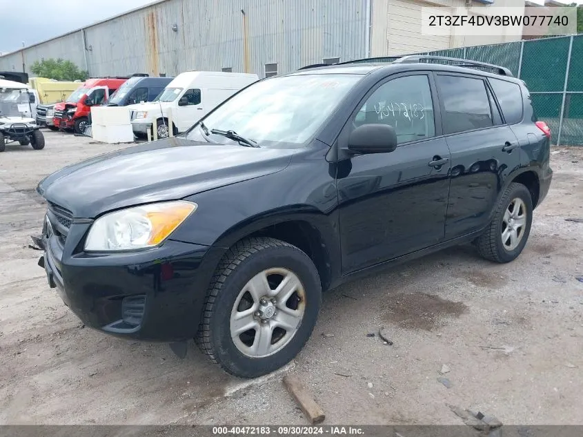 2011 Toyota Rav4 VIN: 2T3ZF4DV3BW077740 Lot: 40472183