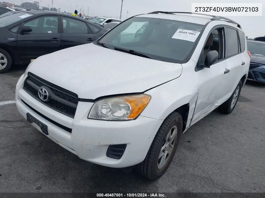 2011 Toyota Rav4 Base (A4) VIN: 2T3ZF4DV3BW072103 Lot: 40487001