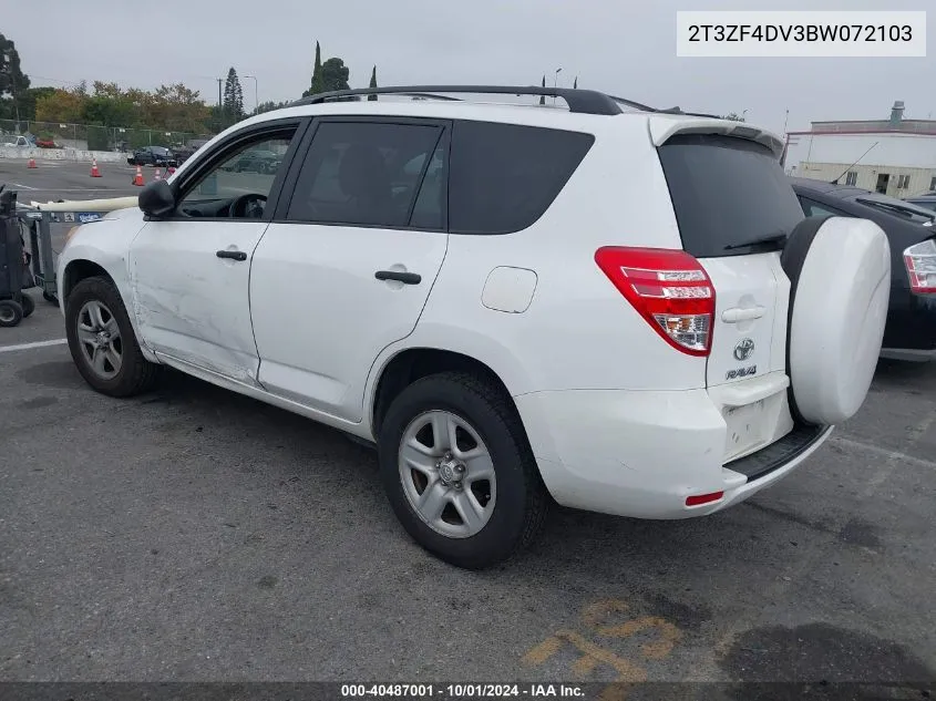 2011 Toyota Rav4 Base (A4) VIN: 2T3ZF4DV3BW072103 Lot: 40487001