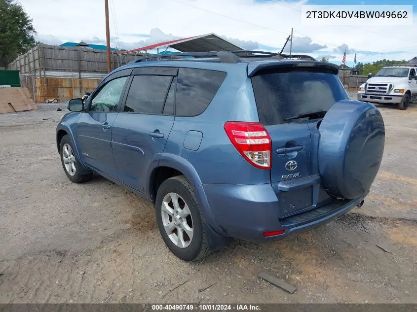 2011 Toyota Rav4 Limited V6 VIN: 2T3DK4DV4BW049662 Lot: 40490749