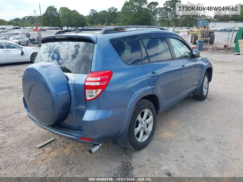 2011 Toyota Rav4 Limited V6 VIN: 2T3DK4DV4BW049662 Lot: 40490749