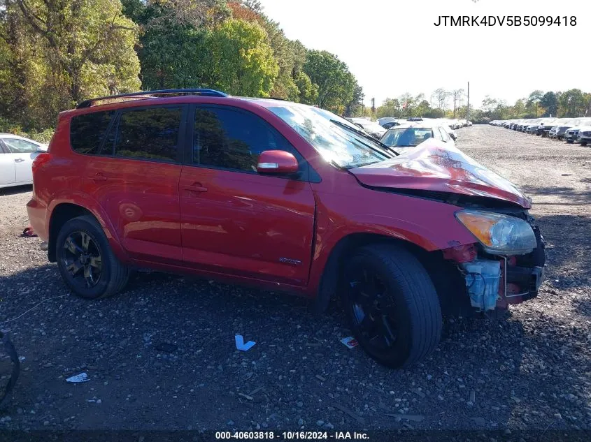 2011 Toyota Rav4 Sport VIN: JTMRK4DV5B5099418 Lot: 40603818