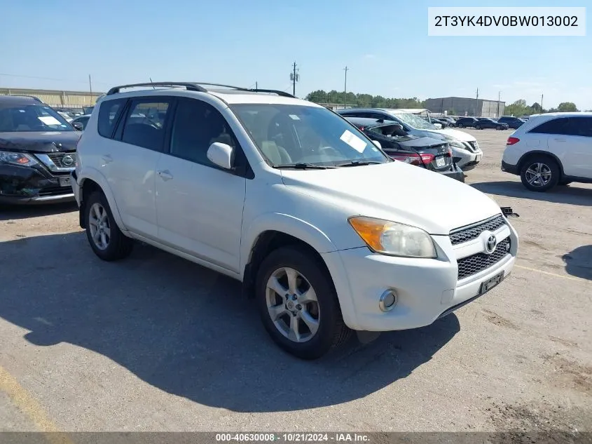 2011 Toyota Rav4 Limited VIN: 2T3YK4DV0BW013002 Lot: 40630008