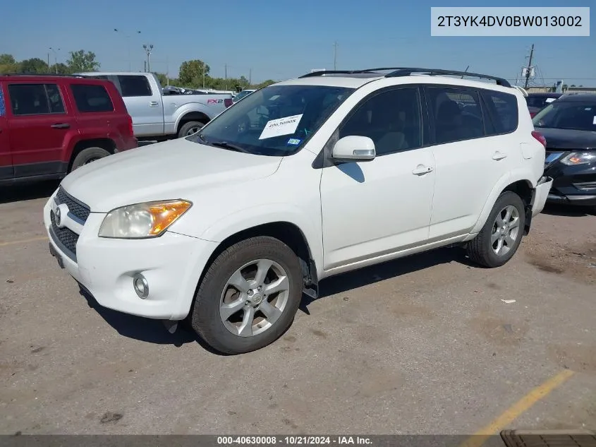 2011 Toyota Rav4 Limited VIN: 2T3YK4DV0BW013002 Lot: 40630008