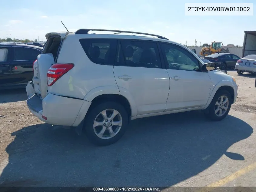 2011 Toyota Rav4 Limited VIN: 2T3YK4DV0BW013002 Lot: 40630008