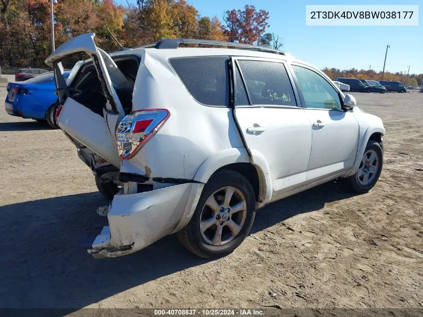 2011 Toyota Rav4 Limited VIN: 2T3DK4DV8BW038177 Lot: 40708837