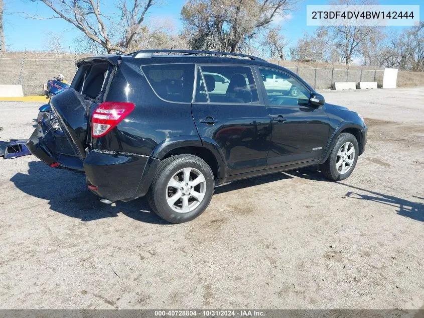 2011 Toyota Rav4 Limited VIN: 2T3DF4DV4BW142444 Lot: 40728804