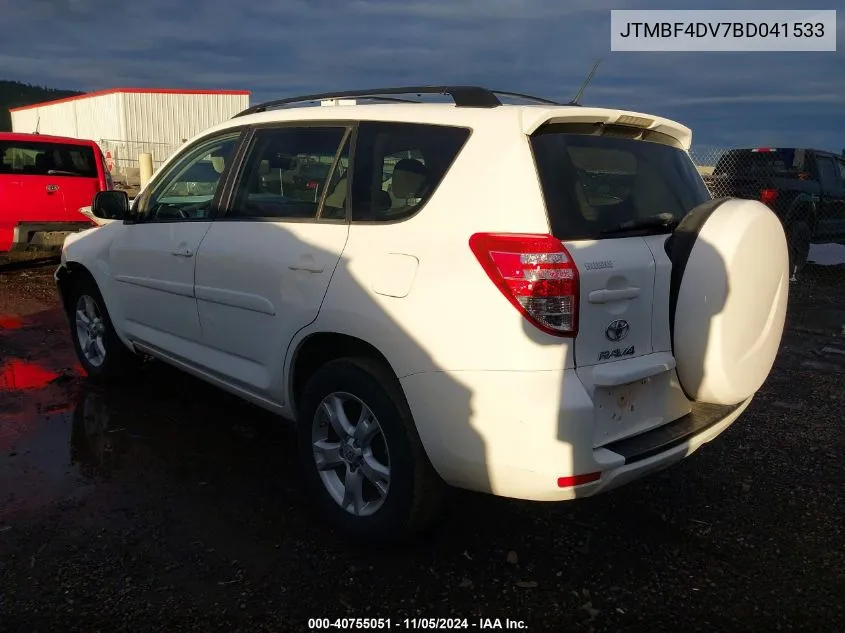 2011 Toyota Rav4 VIN: JTMBF4DV7BD041533 Lot: 40755051