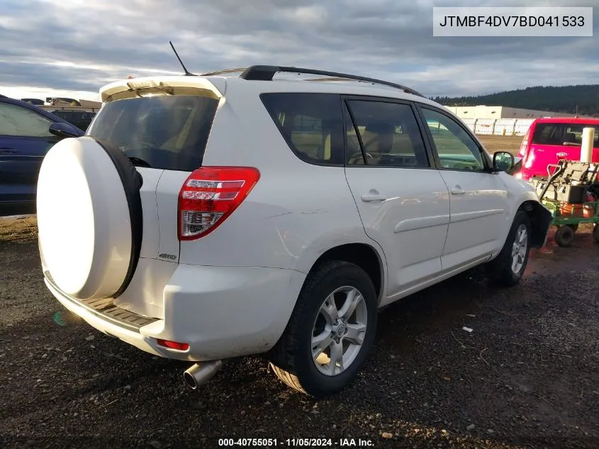 2011 Toyota Rav4 VIN: JTMBF4DV7BD041533 Lot: 40755051