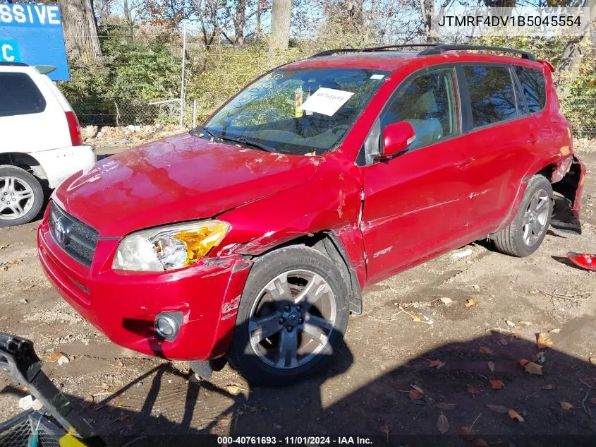 2011 Toyota Rav4 Sport VIN: JTMRF4DV1B5045554 Lot: 40761693