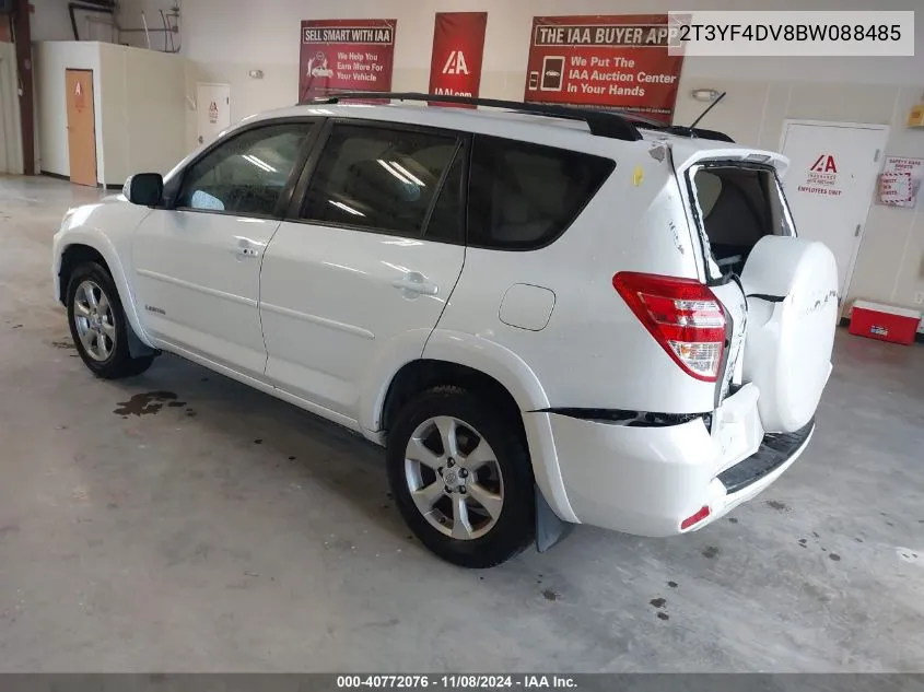 2011 Toyota Rav4 Limited VIN: 2T3YF4DV8BW088485 Lot: 40772076