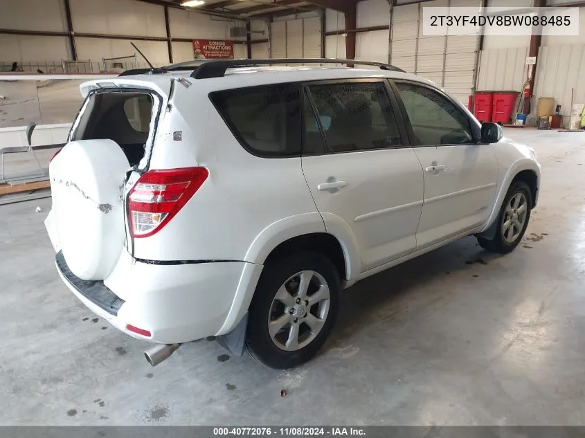 2011 Toyota Rav4 Limited VIN: 2T3YF4DV8BW088485 Lot: 40772076