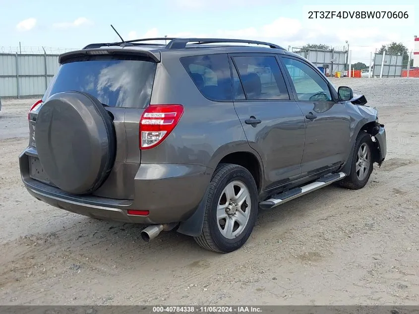 2011 Toyota Rav4 VIN: 2T3ZF4DV8BW070606 Lot: 40784338