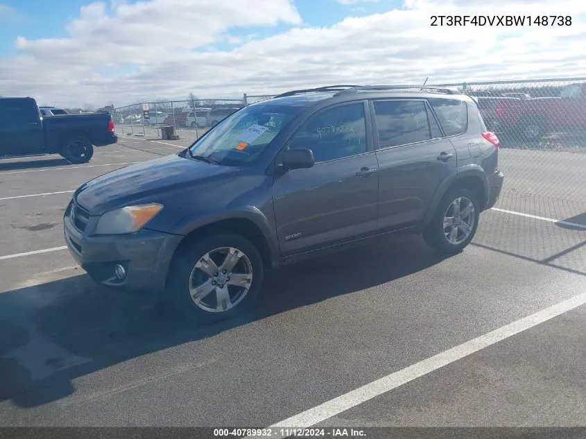 2011 Toyota Rav4 Sport VIN: 2T3RF4DVXBW148738 Lot: 40789932