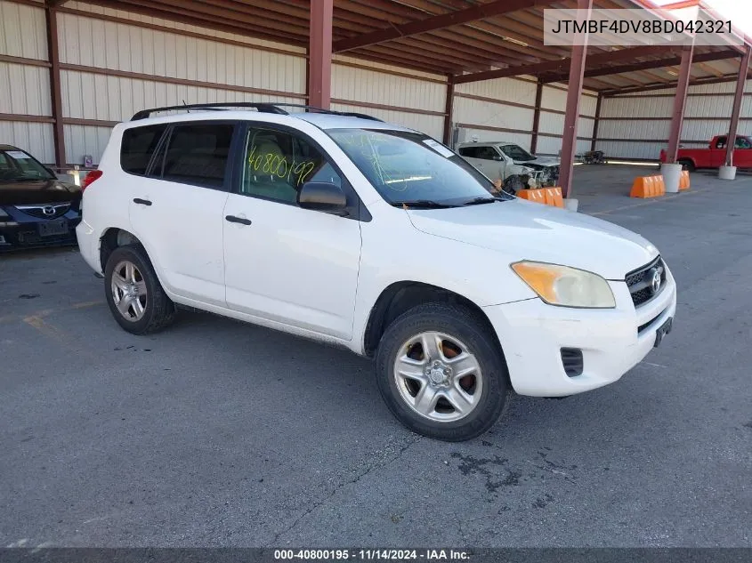 2011 Toyota Rav4 VIN: JTMBF4DV8BD042321 Lot: 40800195