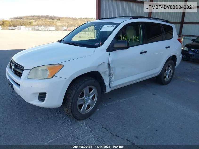 2011 Toyota Rav4 VIN: JTMBF4DV8BD042321 Lot: 40800195