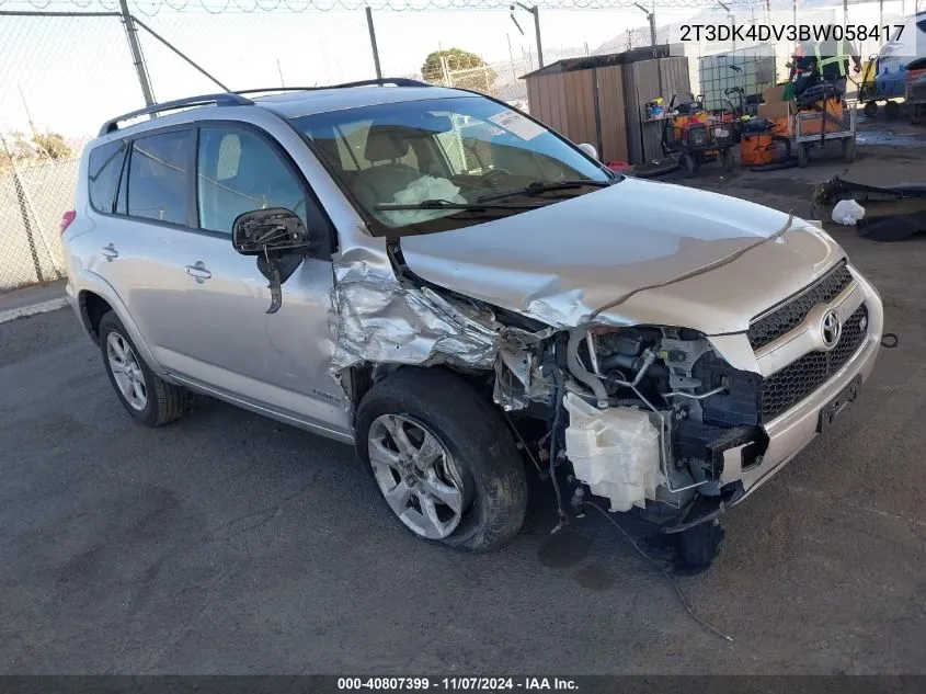 2T3DK4DV3BW058417 2011 Toyota Rav4 Limited