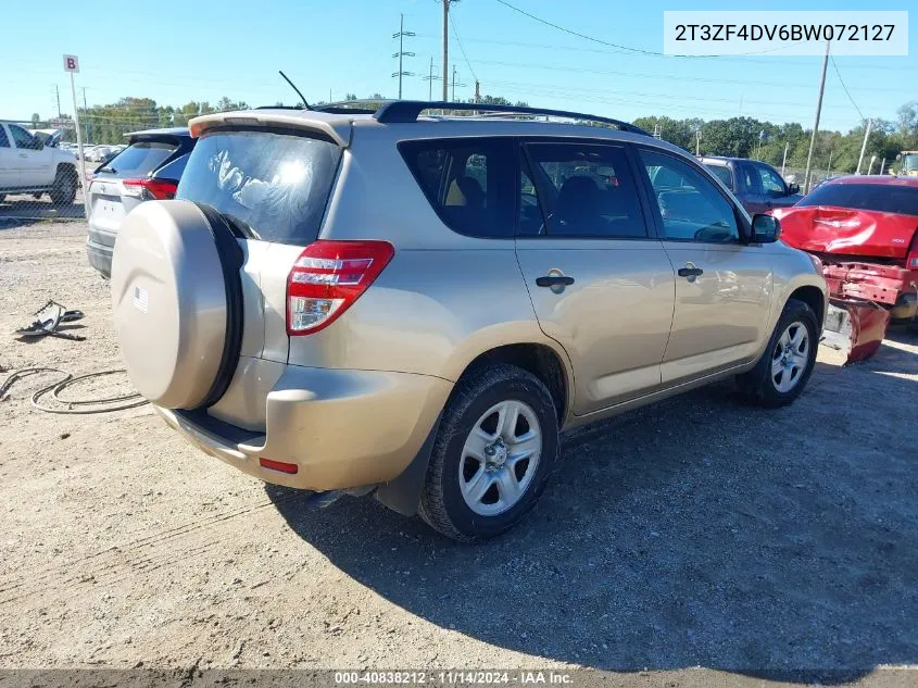 2011 Toyota Rav4 VIN: 2T3ZF4DV6BW072127 Lot: 40838212