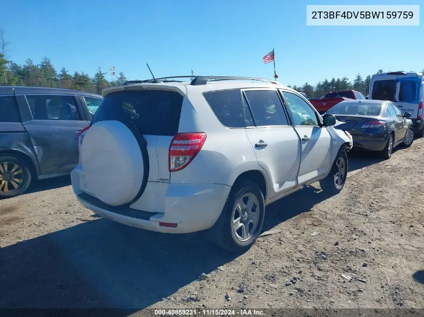 2011 Toyota Rav4 VIN: 2T3BF4DV5BW159759 Lot: 40859231