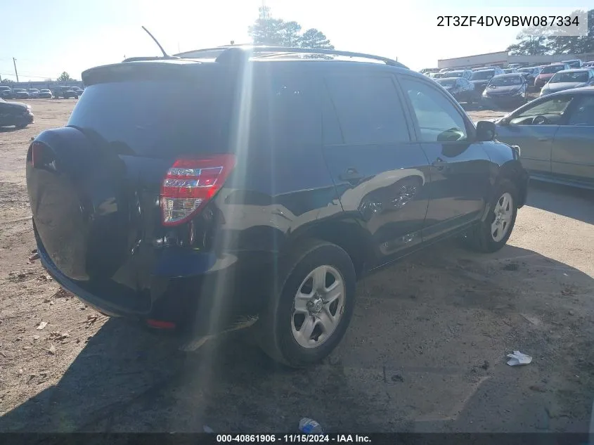 2011 Toyota Rav4 VIN: 2T3ZF4DV9BW087334 Lot: 40861906