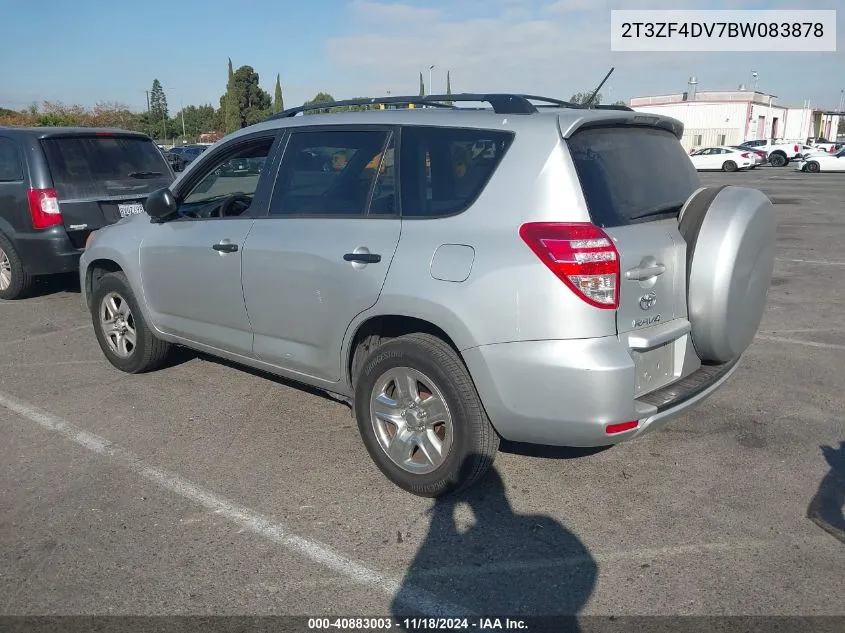 2011 Toyota Rav4 VIN: 2T3ZF4DV7BW083878 Lot: 40883003