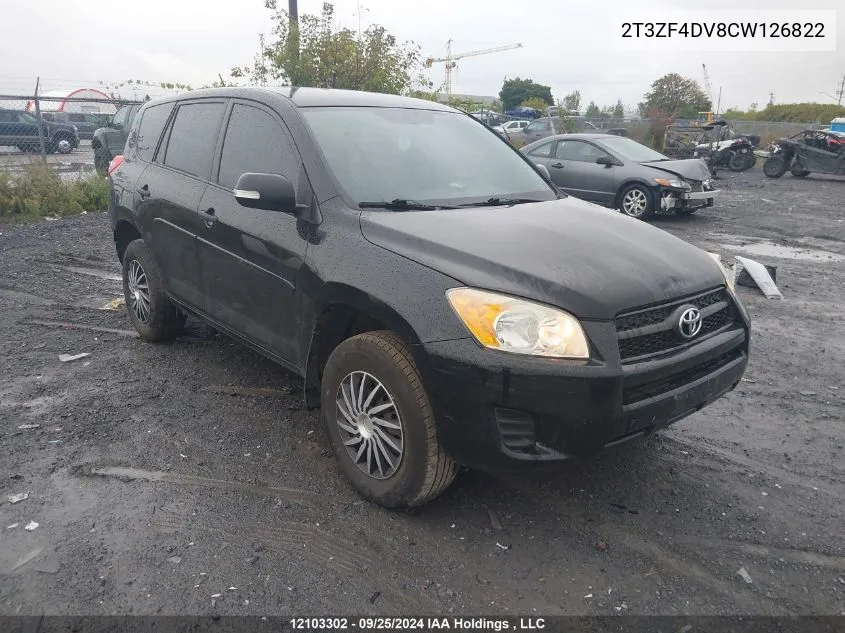 2012 Toyota Rav4 VIN: 2T3ZF4DV8CW126822 Lot: 12103302